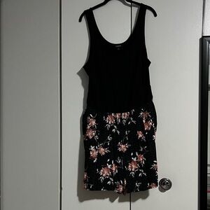 Torrid Black and Pink Floral Romper